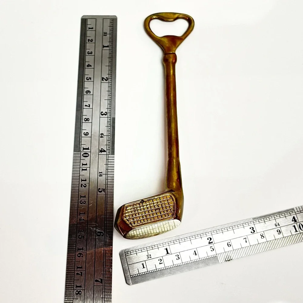 Vintage Brass Golf Club Bottle Opener Golfing Sport Gift Portable Fun Barware 6